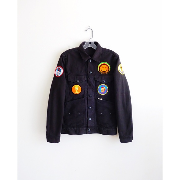 A Love Movement Jackets & Blazers - A Love Movement Black Reversible Patch Jacket